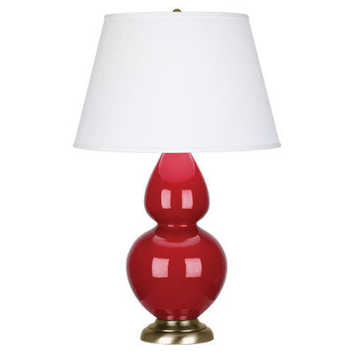 product image of double gourd ruby red glazed ceramic table lamp by robert abbey ra rr22 2 561