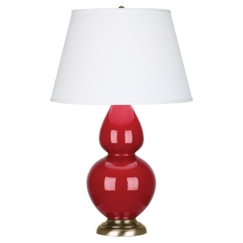 media image for double gourd ruby red glazed ceramic table lamp by robert abbey ra rr22 2 298