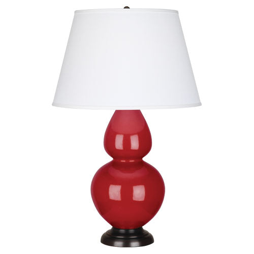 media image for double gourd ruby red glazed ceramic table lamp by robert abbey ra rr22 4 269