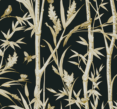 product image of Bambou Toile Wallpaper in Black 573