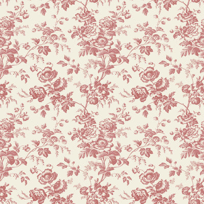 product image for Anemone Toile Wallpaper in French Red 66