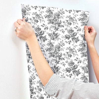 product image for Anemone Toile Wallpaper in Black 4