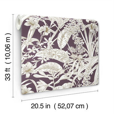 product image for Orchid Conservatory Toile Wallpaper in Mulberry 67