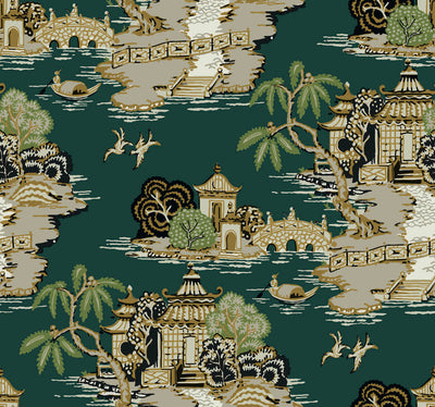 product image of Pagoda And Sampan Scenic Wallpaper in Forest 540
