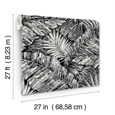 product image for Palm Cove Toile Wallpaper in White & Black 85