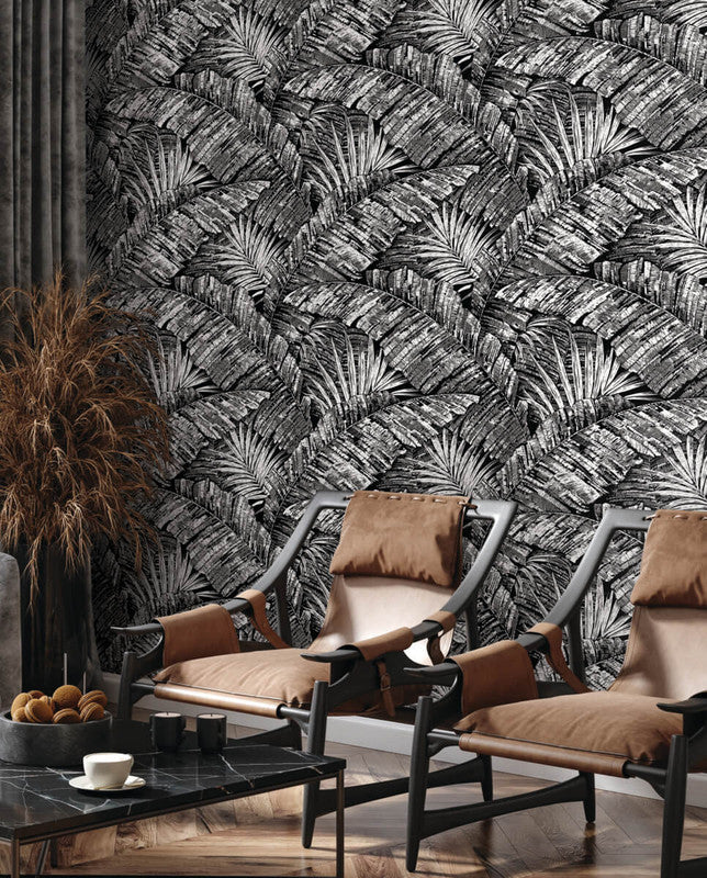media image for Palm Cove Toile Wallpaper in White & Black 230