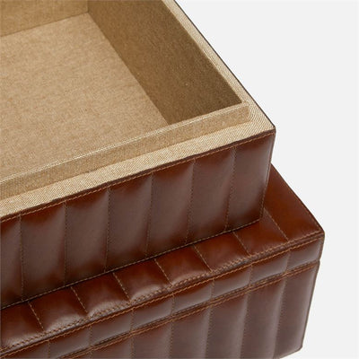 product image for Rayford Quilted Leather Boxes, Set of 2 99