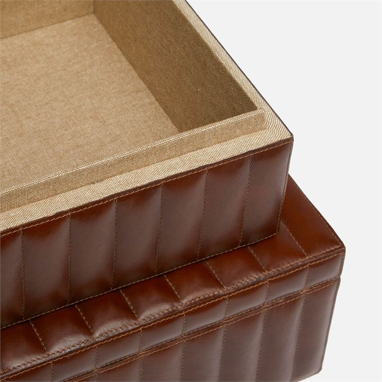 media image for Rayford Quilted Leather Boxes, Set of 2 264