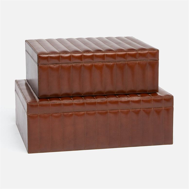media image for Rayford Quilted Leather Boxes, Set of 2 265
