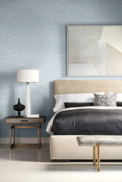 product image for Reef Stringcloth Wallpaper in Blue Frost from the Luxe Retreat Collection by Seabrook Wallcoverings 2