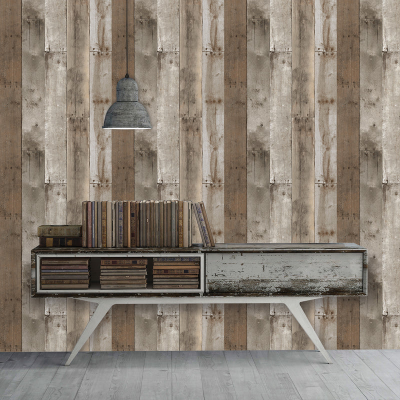 media image for Repurposed Wood Weathered Textured Self Adhesive Wallpaper by Tempaper 280