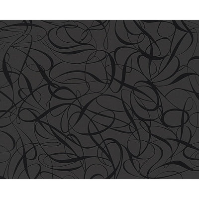 product image for Ribbon Wallpaper in Black and Metallic design by BD Wall 75