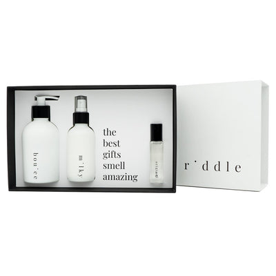 product image for the layering gift set in various scents by riddle oil 1 8