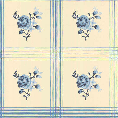 product image of Rose Wallpaper in  Delft Blue 528