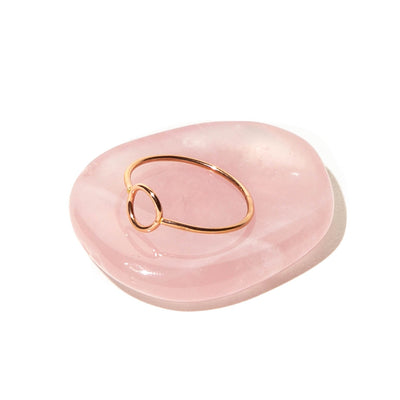 product image of rose quartz crystal ring holder worry stone by tiny bandit 1 586