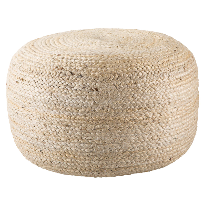 media image for Mesa Beige Solid Round Pouf 228