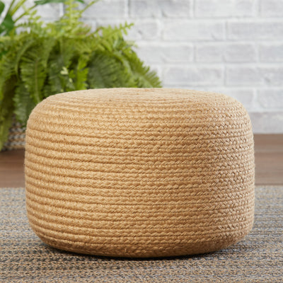 product image for santa rosa indoor outdoor solid pouf in beige by jaipur living 2 22