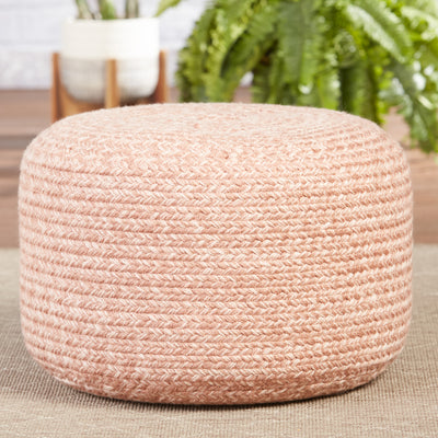 product image for Saba Solar Grayton Indoor/Outdoor Heather Light Pink Pouf 3 8