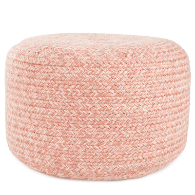 product image for Saba Solar Grayton Indoor/Outdoor Heather Light Pink Pouf 1 5