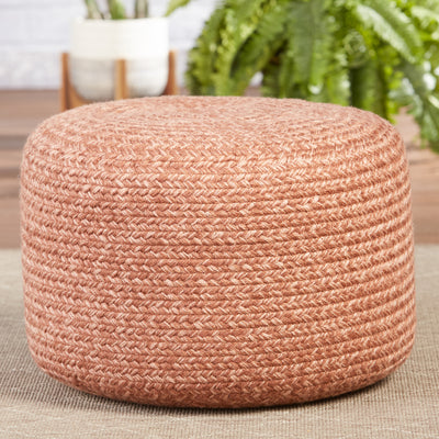 product image for Saba Solar Grayton Indoor/Outdoor Heather Pink Pouf 3 16