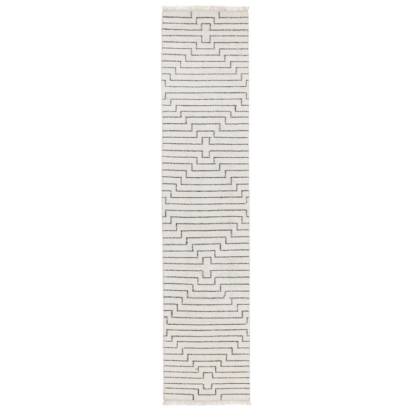 media image for Alloy Handmade Geometric White & Black Area Rug 279