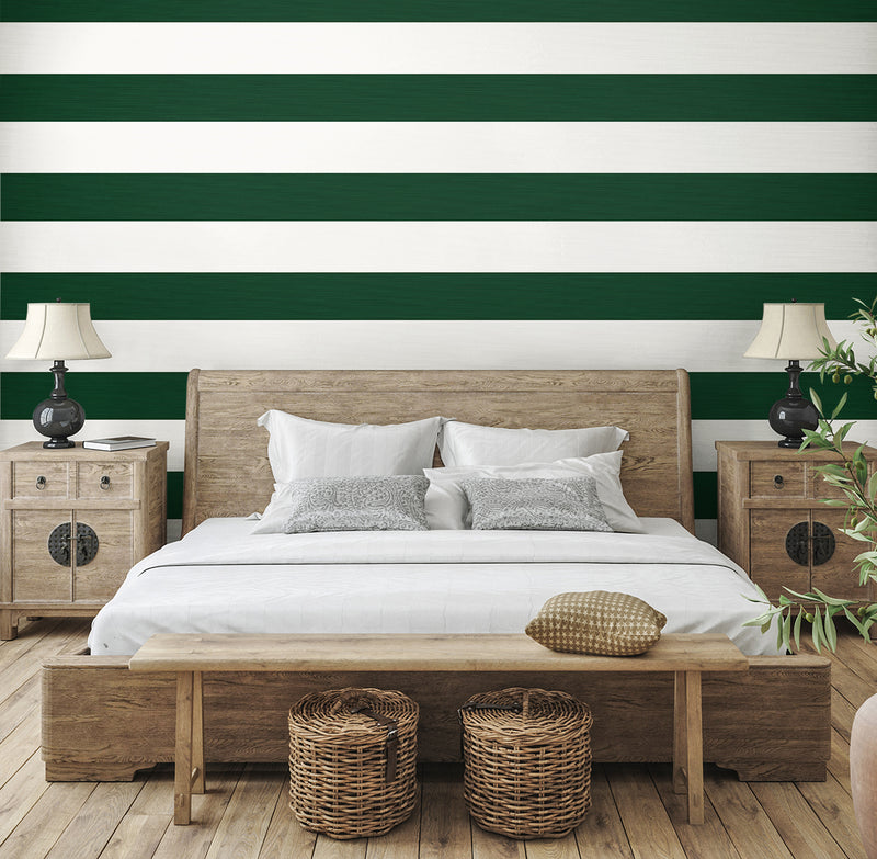 media image for Dylan Striped Stringcloth Wallpaper in Marine Green 260