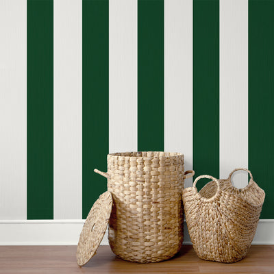 product image for Dylan Striped Stringcloth Wallpaper in Marine Green 4