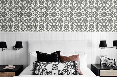 product image for Augustine Peel-and-Stick Wallpaper in Charcoal and Linen by Stacy Garcia for NextWall 59
