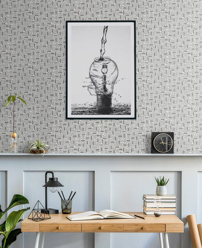 product image of Pip Geo Wallpaper in Salt And Pepper from the Simple Life Collection by Seabrook Wallcoverings 594