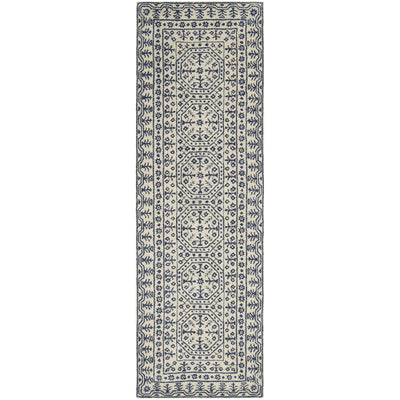 product image for Smithsonian Collection New Zealand Wool Area Rug in Dark Slate Blue and Ivory design by Smithsonian 92