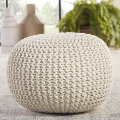 product image for asilah indoor outdoor solid pouf in white by jaipur living 2 25