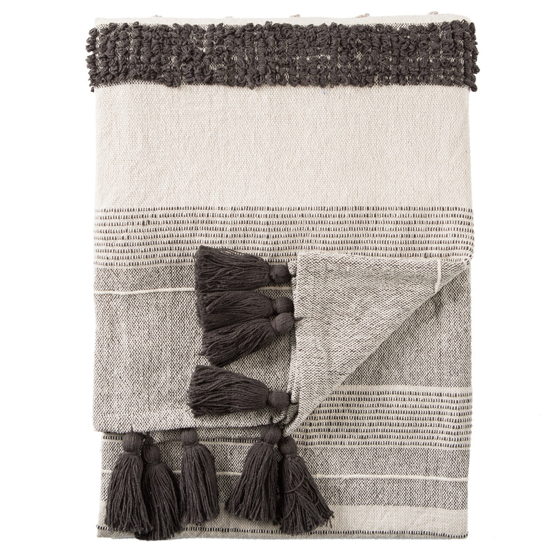 media image for Sur Striped Gray & Ivory Throw design by Jaipur Living 263