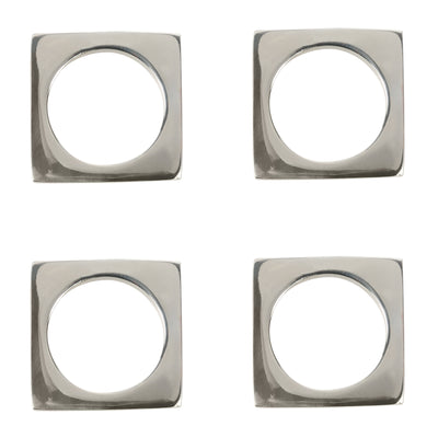 product image of Set of 4 Modernist Napkin Rings in Silver Plated Brass design by Sir/Madam 577