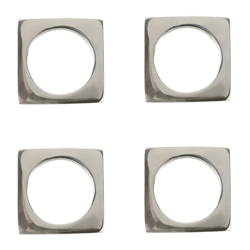 media image for Set of 4 Modernist Napkin Rings in Silver Plated Brass design by Sir/Madam 22