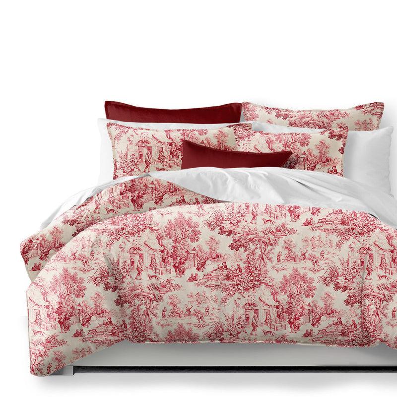 media image for maison toile red bedding by 6ix tailors mai gen red cmf fd 3pc 1 241