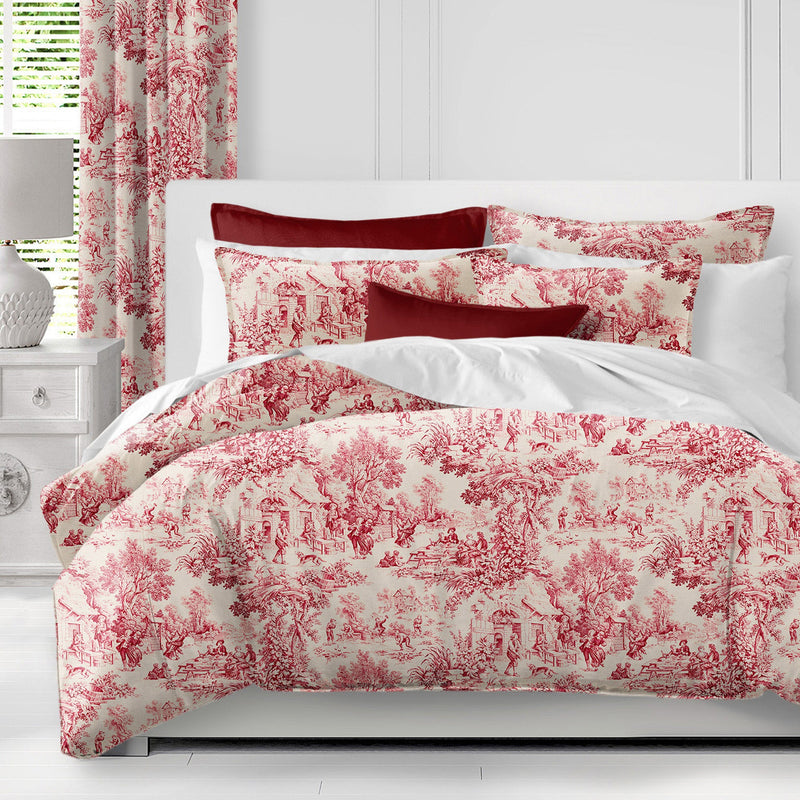 media image for maison toile red bedding by 6ix tailors mai gen red cmf fd 3pc 14 271