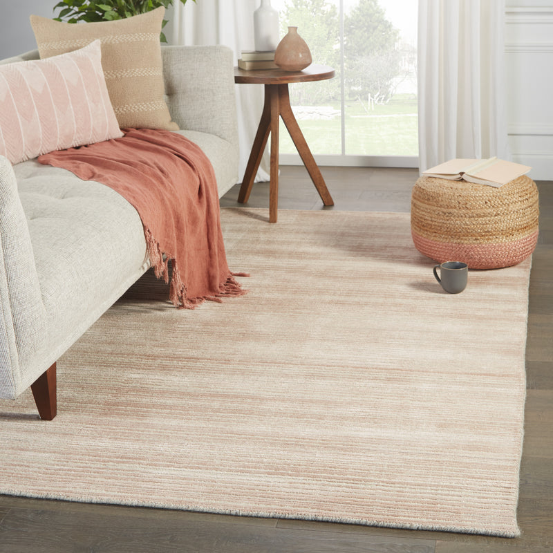 media image for Gradient Handmade Solid Rug in Pink & Cream 263