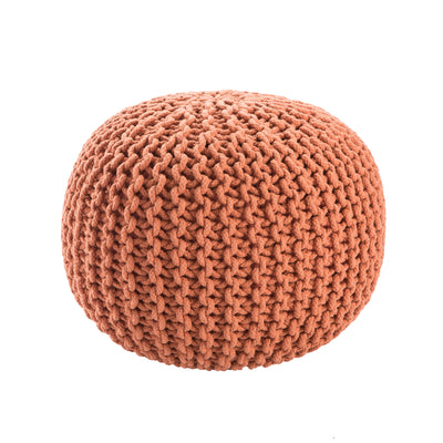 product image for Visby Orange Textured Round Pouf 60