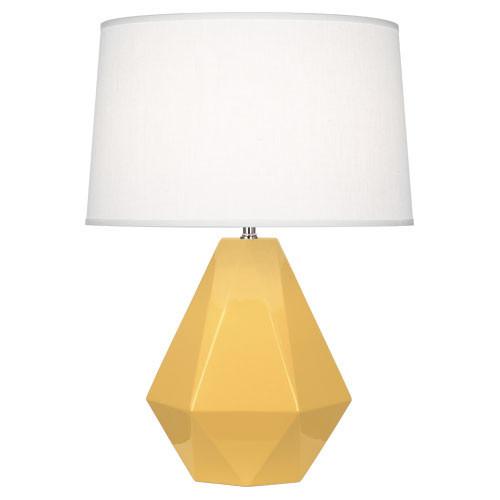 media image for Delta Table Lamp (Multiple Colors) with Oyster Linen Shade by Robert Abbey 20