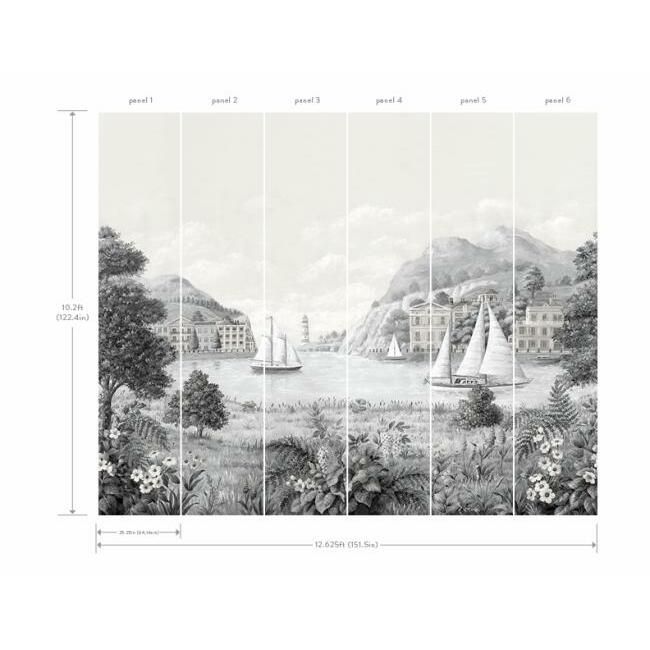 media image for Safe Harbor Wall Mural in Grey and Neutral from the Murals Resource Library by York Wallcoverings 279