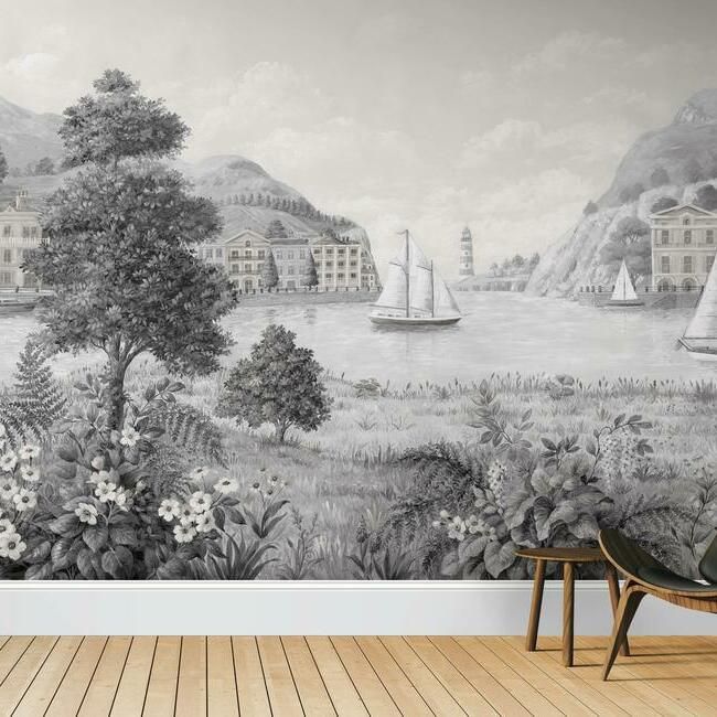 media image for Safe Harbor Wall Mural in Grey and Neutral from the Murals Resource Library by York Wallcoverings 213