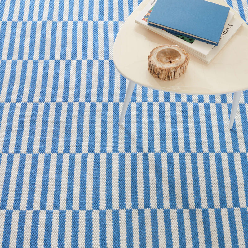 media image for Sailing Stripe French Blue Handwoven Indoor/Outdoor Rug 232