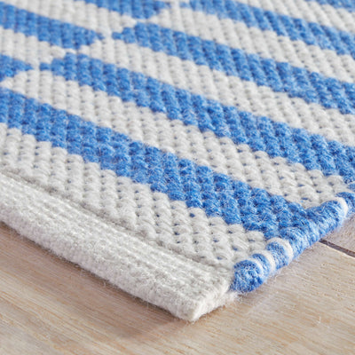 product image for Sailing Stripe French Blue Handwoven Indoor/Outdoor Rug 53
