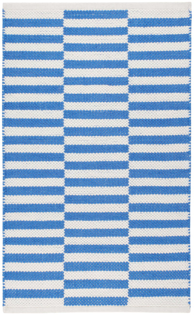 product image for Sailing Stripe French Blue Handwoven Indoor/Outdoor Rug 15