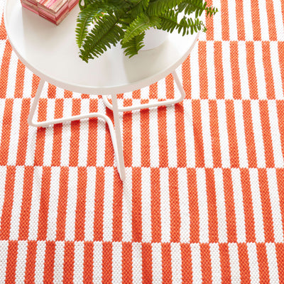 product image for Sailing Stripe Tangerine Handwoven Indoor/Outdoor Rug 22