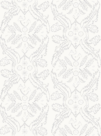 product image for Salad Days Wallpaper in Cream, Grey, and Silver design by Thatcher Studio 3
