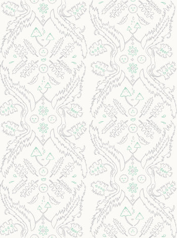 product image for Salad Days Wallpaper in Cream, Quartz, and Celadon design by Thatcher Studio 63