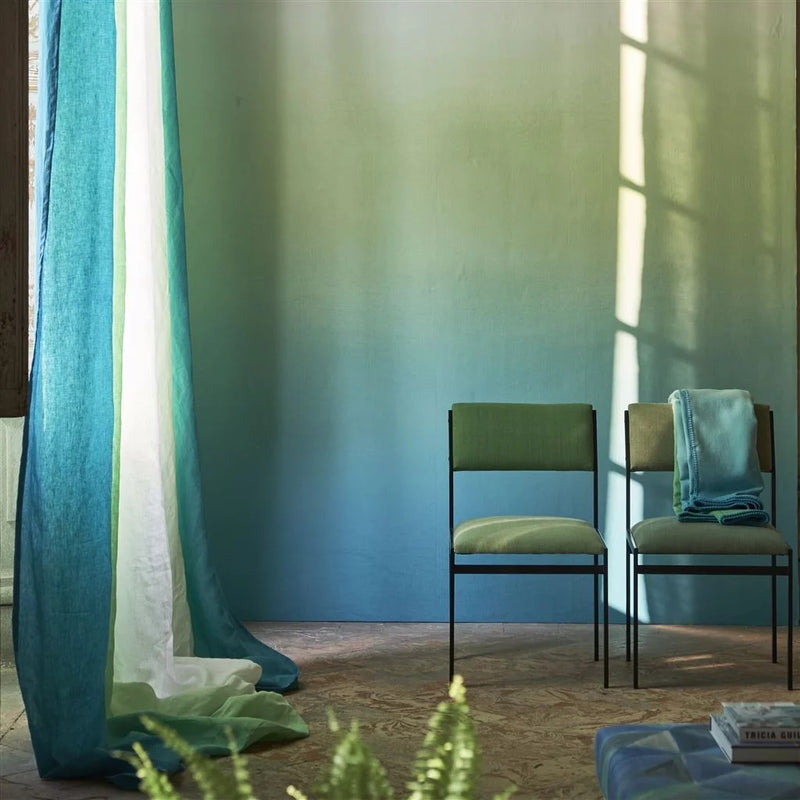 media image for Savoi Wall Mural in Azure from the Mandora Collection by Designers Guild 214