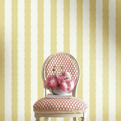 product image for Scalloped Stripe Wallpaper in Yellow from the Grandmillennial Collection by York Wallcoverings 27