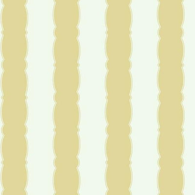 product image for Scalloped Stripe Wallpaper in Yellow from the Grandmillennial Collection by York Wallcoverings 7